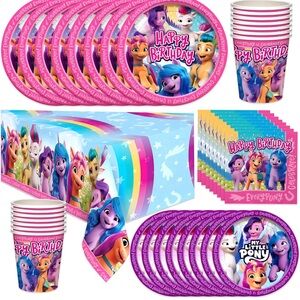 My Little Pony Birthday Party Supplies - Serves 24 Guests - Dinnerware